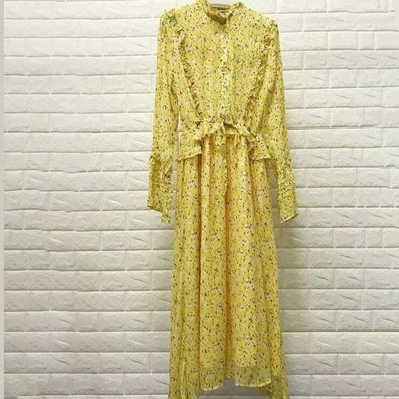 (SOLD)Self Portrait Yellow Floral Maxi Dress - Picture 5 of 8
